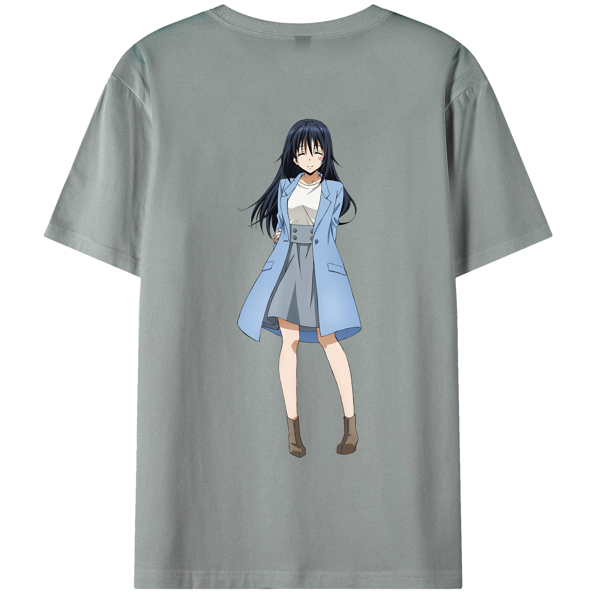 （画像用） 転スラ Regarding Reincarnated to Slime 綿100％ メンズ半袖Tシャツ（バックプリント） 通気性